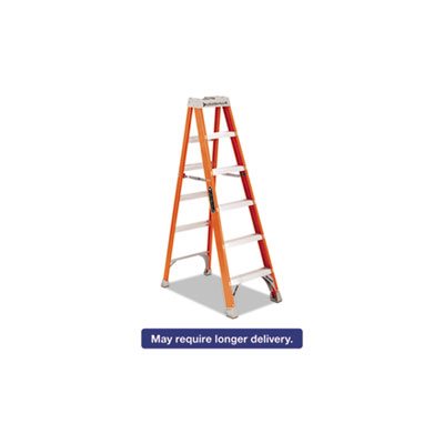 LADDER, STEP, Fiberglass, Heavy Duty, 5-Step, 6', Orange