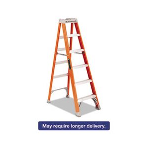 LADDER, STEP, Fiberglass, Heavy Duty, 5-Step, 6', Orange