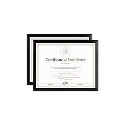 FRAME, DOCUMENT, Value U-Channel, w / Certificates, 8.5" x 11", Black, 2 / Pack