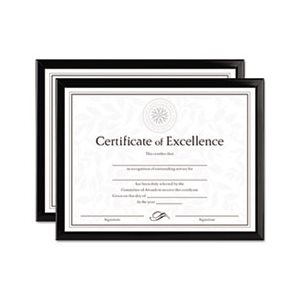 FRAME, DOCUMENT, Value U-Channel, w / Certificates, 8.5" x 11", Black, 2 / Pack