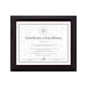 FRAME, Award / Certificate, BEVELED STEP EDGE,  8" x 10", Black w / Walnut Trim