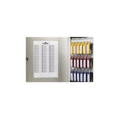 KEY CABINET, Locking, 54-Key, Brushed Aluminum, 11.75" x 4.625" x 11", SILVER