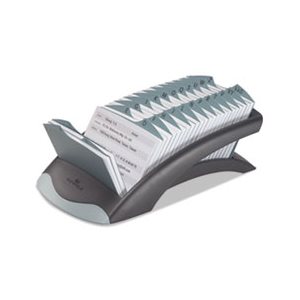 CARD FILE, TELINDEX, Desk, Address Card, Holds 500, 4.125" x 2.875" Cards, Graphite / Black