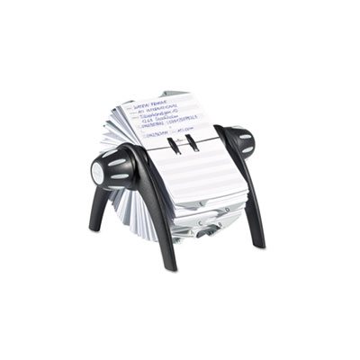 CARD FILE, ROTARY, TELINDEX, HOLDS 500, BLACK / GRAPHITE