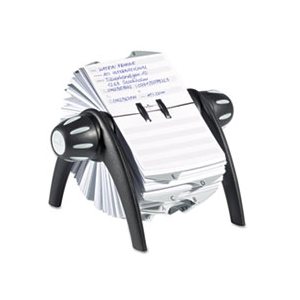 CARD FILE, ROTARY, TELINDEX, HOLDS 500, BLACK / GRAPHITE