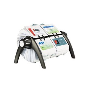 VISIFIX Duo Rotary Business / Address File Holds 800 4 1 / 8 x 2 7 / 8 Cards, Black