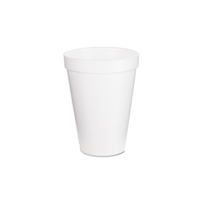 Foam Drink Cups, 12oz, White, 25 / Bag, 40 Bags / Carton