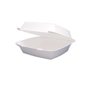 CONTAINER, FOAM, HINGED LID, 1-Comp, 8.375" x 7.825" x 3.25", 200 / Carton