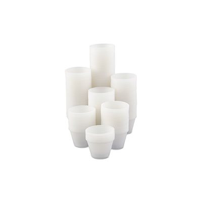 CUPS, PORTION, Polystyrene, 4oz, 250 / Bag, 10 Bags / Carton, Translucent