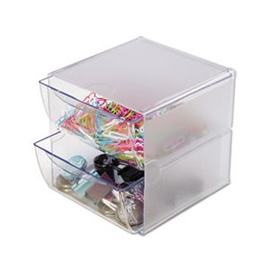 ORGANIZER, CUBE, Two Drawer, 6" x 7.125" x 6", CLEAR PLASTIC