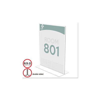 SIGN HOLDER, Superior Image, Stand-Up, Double-Sided, Plastic, 8.5" x 11", Insert, Clear