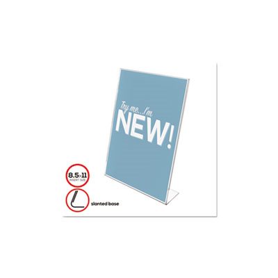 HOLDER, DESK SIGN, Classic Image, Slanted, Plastic, 8.5" x 11" Insert, Clear