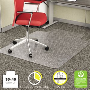 ETS MAT, ECONOMAT CHAIR LOW PILE 36X48 W / LIP CLEAR