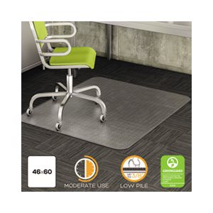 MAT, CHAIR, DuraMat, Moderate Use, for Low Pile Carpet, Beveled, 46" x 60", Clear