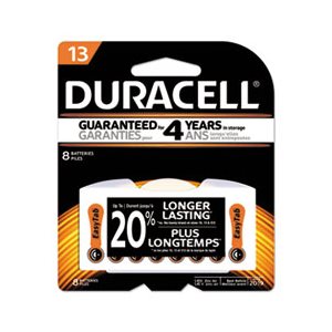 BATTERY, HEARING AID, DURACELL, Button Cell, Lithium, #13, 8 / PACK