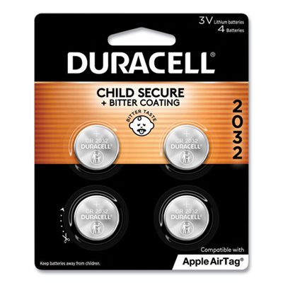 BATTERY, DURACELL, Lithium, Medical Battery, 3V, 2032, 4 / PACK