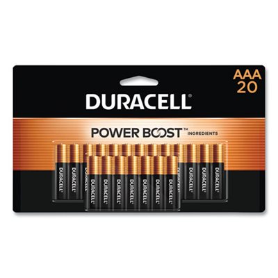 BATTERIES, AAA, DURACELL CopperTop, Alkaline, w /  Duralock Power Preserve Technology,  20 / PACK