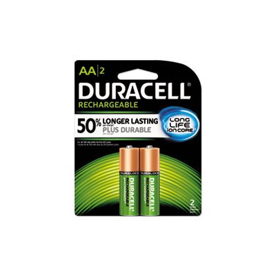 BATTERIES, AA, DURACELL Rechargeable NiMH, w /  Duralock Power Preserve Technology, 2 / PACK