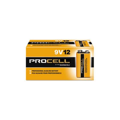 BATTERIES, 9V, DURACELL Procell, Alkaline, 12 / Box