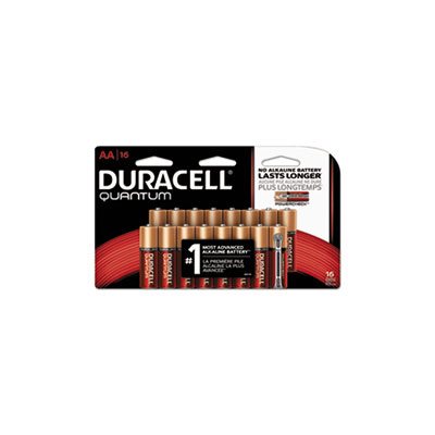 BATTERIES, AA, DURACELL Quantum, Alkaline, w /  Duralock Power Preserve Technology, 16 / PACK