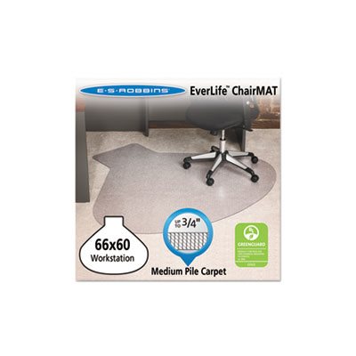 MAT, CHAIR, 66" x 60", CONTOUR, EverLife, For Medium Pile Carpet, Clear