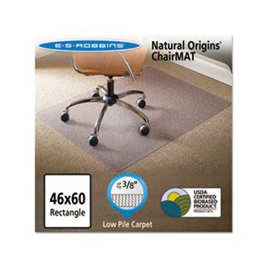 MAT, CHAIR, 46" X 60", Natural Origins, for Carpet UP TO .375", Clear