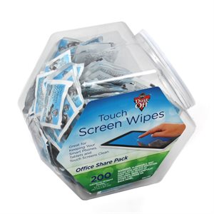 WIPES, Touch Screen, 5" x 7.75", 200 Individual Foil Packets