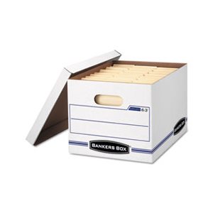 BOX, STORAGE, FELLOWES EASYLIFT, Letter / Letter, Lift-Off Lid, White / Blue, 12 / Carton