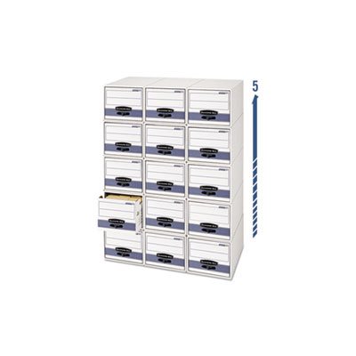 BOX, STORAGE, FELLOWES STOR / DRAWER, Steel Plus, Legal, White / Blue, 6 / Carton