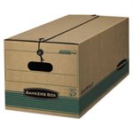 BOX, STORAGE, FELLOWES STOR / FILE, Extra Strength, Letter, String / Button, Kraft / Green, 12 / CARTON