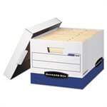 BOX, STORAGE, FELLOWES R-KIVE, Max, Letter / Legal, Locking Lid, White / Blue, 4 / Carton
