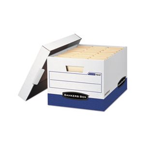 BOX, STORAGE, FELLOWES R-KIVE, Max, Letter / Legal, Locking Lid, White / Blue, 12 / Carton