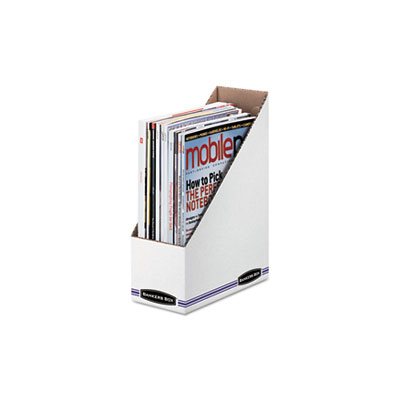 MAGAZINE FILE, Corrugated Cardboard, 4" x 9.25" x 11.75", White, 12 / Carton