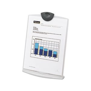 COPYHOLDER, FELLOWES, FREESTANDING DESKTOP, PLASTIC, 75 Sheet Capacity, Platinum / Charcoal