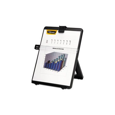 COPYHOLDER, FELLOWES, Non-Magnetic, Letter-Size, Desktop Copyholder, Plastic, 125 Sheet Capacity, Black