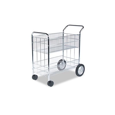 MAIL CART, WIRE, FELLOWES, 21.5"w x 37.5"d x 39.25"h, Chrome