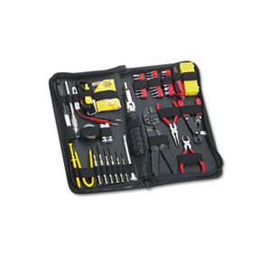 TOOL KIT, FELLOWES, 55-Piece, Computer, BLACK Vinyl Zipper Case