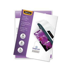 LAMINATING POUCHES, FELLOWES, ImageLast, w / UV Protection, 3mil, 11.5" x 9", 50 / Pack