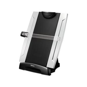 ORGANIZER, FELLOWES, COPYHOLDER, Office Suites, Desktop, Plastic, 150 Sheet Capacity, Black / Silver