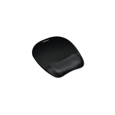 Mouse Pad, w / Wrist Rest, Nonskid Back, 7.9375" x 9.25", Black