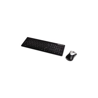 KEYBOARD, Slimline, Wireless, Antimicrobial, and Mouse, 15 ft Range, Black