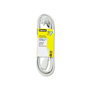 EXTENSION CORD, INDOOR, HEAVY-DUTY, 3-Prong Plug, 1-Outlet, 9ft Length, Gray