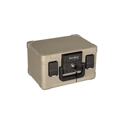 CHEST, Fire and Waterproof, 0.15cu ft, 12.2" x 9.8" x 7.3", Taupe