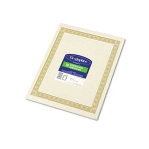 Certificates, Parchment Paper, 8.5" x 11", Natural Diplomat Border, 50 / Pack