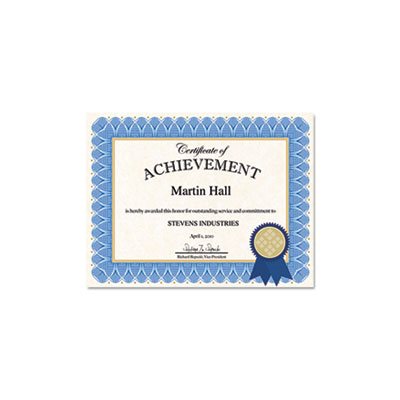 Certificate Kit, GEOGRAPHICS, CUSTOM PRINT AWARD, Blue Spiral, 25 / PACK