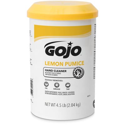 CLEANER, HAND, Lemon, Pumice, Lemon Scent, 4.5lb Tub