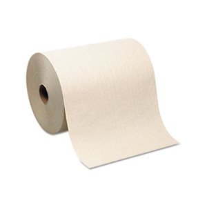 TOWEL, PAPER, Hardwound, Roll, Nonperforated, 7.87" x 1000', Brown, 6 Rolls / Carton