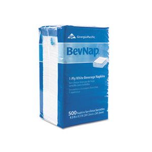 NAPKINS, Beverage, Single Ply, 9.5" x 9.5", White, 4000 / Carton