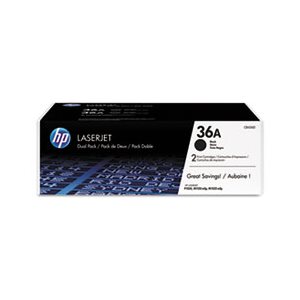 CARTRIDGE, TONER, LASERJET, HP 36A, (CB436D), 2-pack, Black, Original