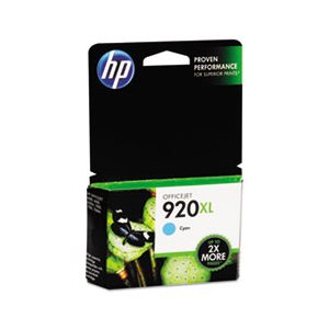 CARTRIDGE, INK, HP 920XL, (CD972AN), High Yield, Cyan, Original 